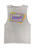 Joust Mens Fluro Logo  Grey Singlet - 2